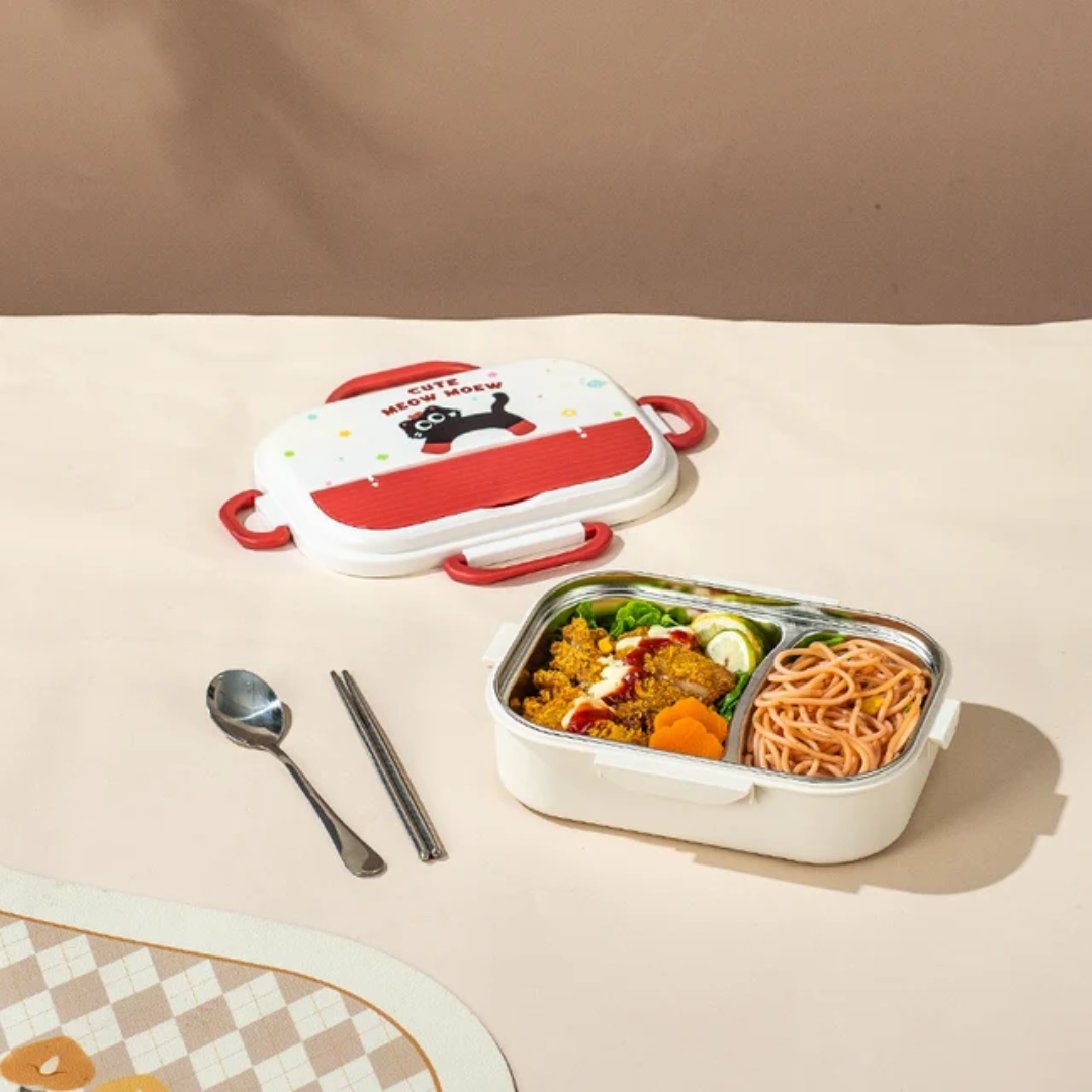 Lunch Box Range-gouter Compartimentée Panda avec Couverts – Boîte à Repas Enfant Maternita Dakar