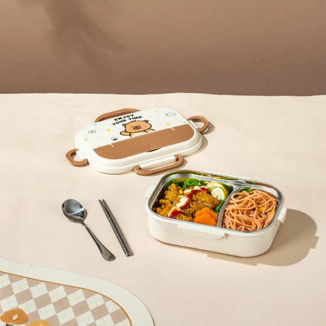 Lunch Box Range-gouter Compartimentée Panda avec Couverts – Boîte à Repas Enfant Maternita Dakar