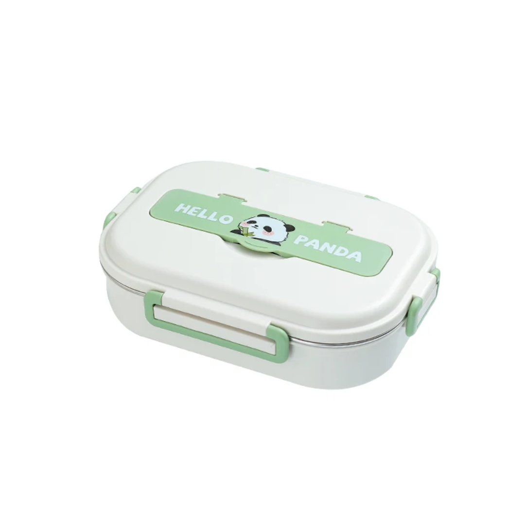 Lunch Box Range-gouter Compartimentée Panda avec Couverts – Boîte à Repas Enfant Maternita Dakar