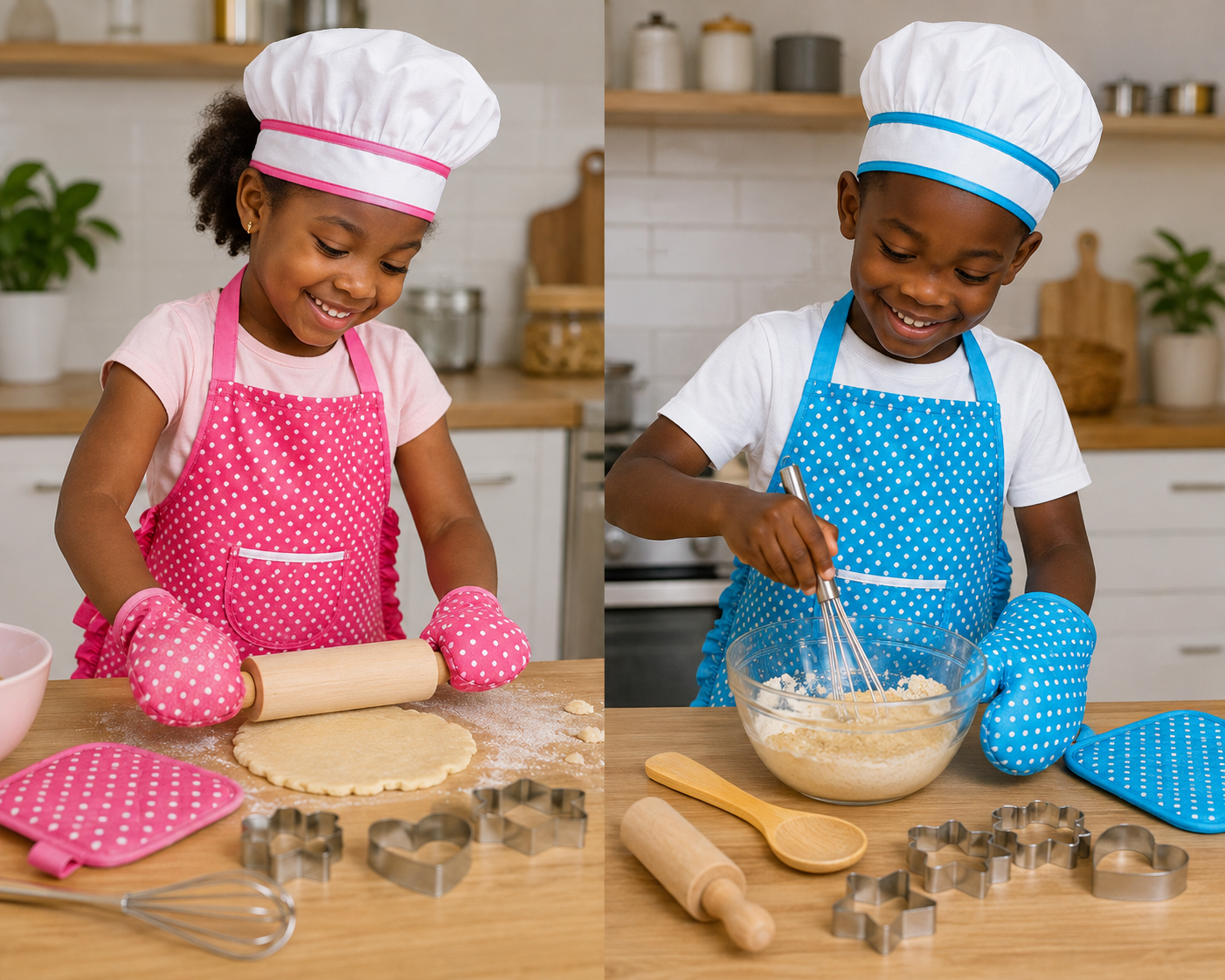 Kit de pâtisserie enfant – Tablier, toque et accessoires de cuisine. Maternita Dakar – Image 2