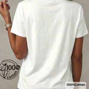 T-shirt blanc SHEIN LUNE 100% coton motif coeur léopard destockage neuf Bambinerie Maternita Dakar