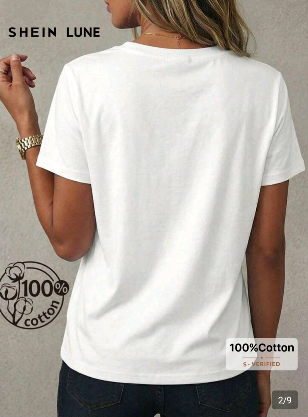T-shirt blanc SHEIN LUNE 100% coton motif coeur léopard destockage neuf Bambinerie Maternita Dakar
