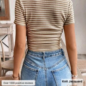 top-maille-jacquard-raye-marron-destock-dakar