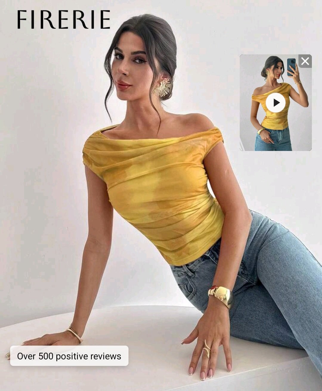 Top Femme Asymétrique Drapé Jaune Soleil – Prêt-à-porter Femme & Maternité Dakar | Tailles 40 & 42 – Image 3