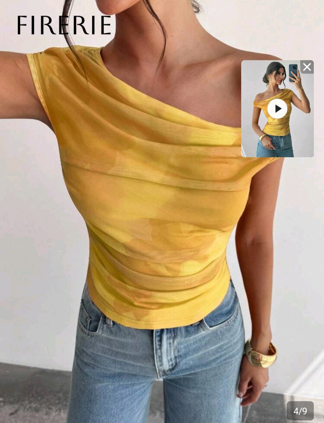 Top Femme Asymétrique Drapé Jaune Soleil – Prêt-à-porter Femme & Maternité Dakar | Tailles 40 & 42 – Image 2