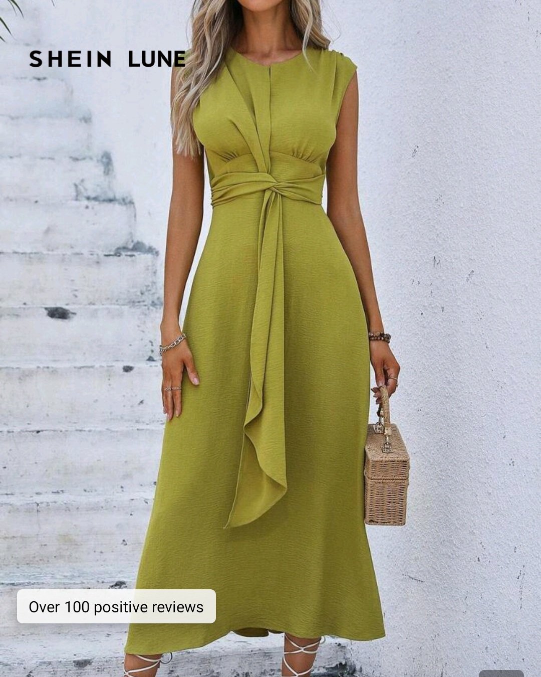 Robe Femme Longue Élégante Vert Olive avec Ceinture Nouée – Idéale Maternité & Femme | Maternita Dakar