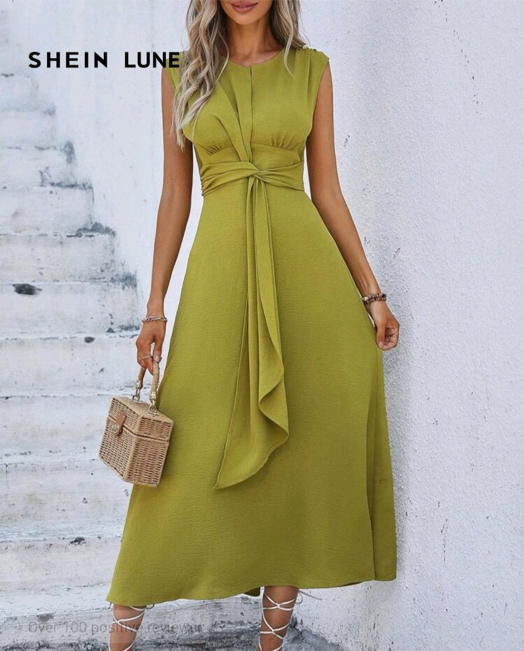 Robe Femme Longue Élégante Vert Olive avec Ceinture Nouée – Idéale Maternité & Femme | Maternita Dakar – Image 5