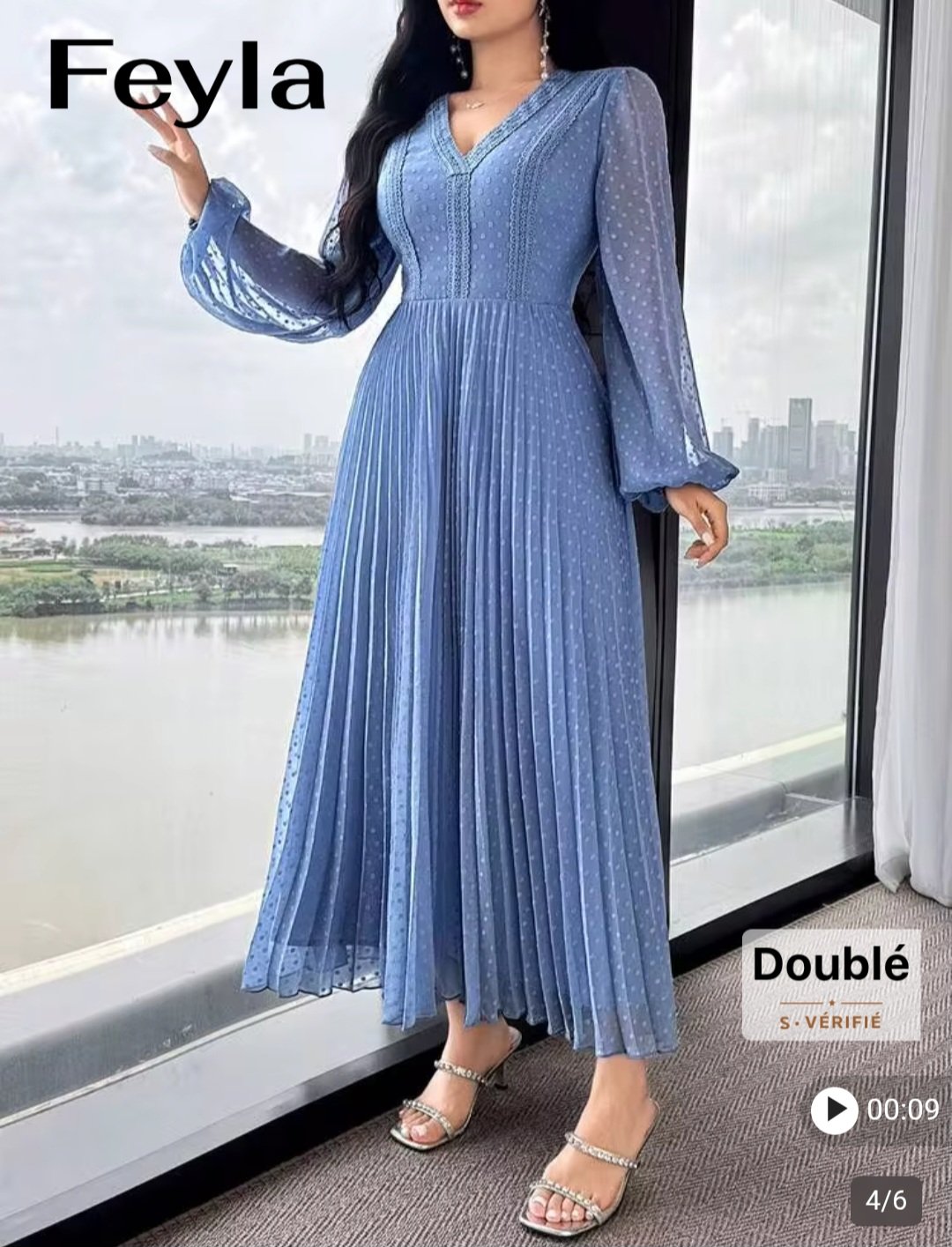 Robe longue Femme Feyla bleu ciel Maternita Dakar