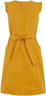 Robe courte sans manches jaune moutarde avec ceinture taille 40-42 Bambinerie Maternita Dakar