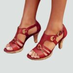 sandales-femme-rouges-talon-liege-pointure-38-bambinerie-maternita-dakar