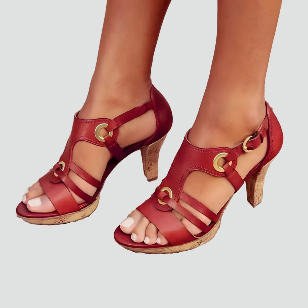 sandales-femme-rouges-talon-liege-pointure-38-bambinerie-maternita-dakar