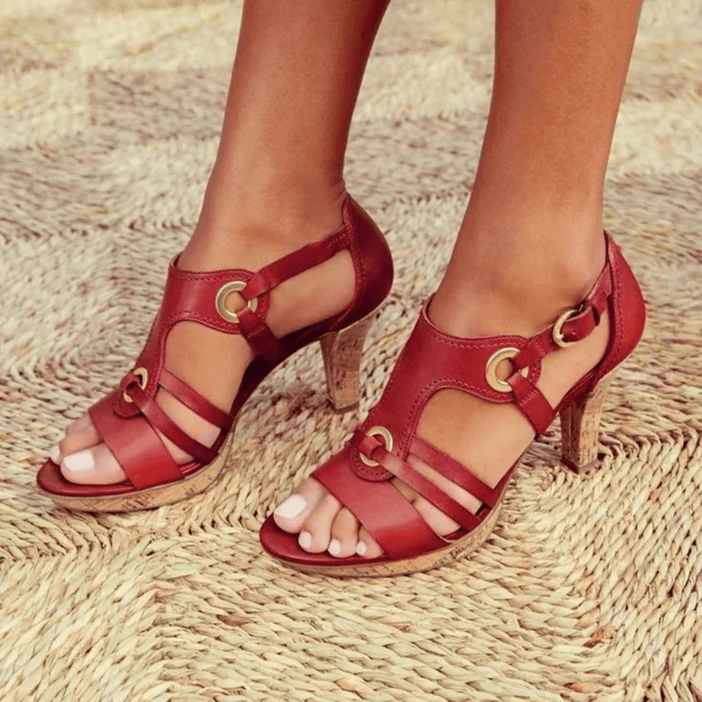 sandales-femme-rouges-talon-liege-pointure-38-bambinerie-maternita-dakar
