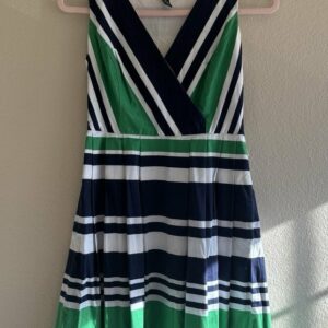 Robe cache-coeur rayee verte et bleu marine Lauren Ralph Lauren taille 40 42 Maternita Dakar