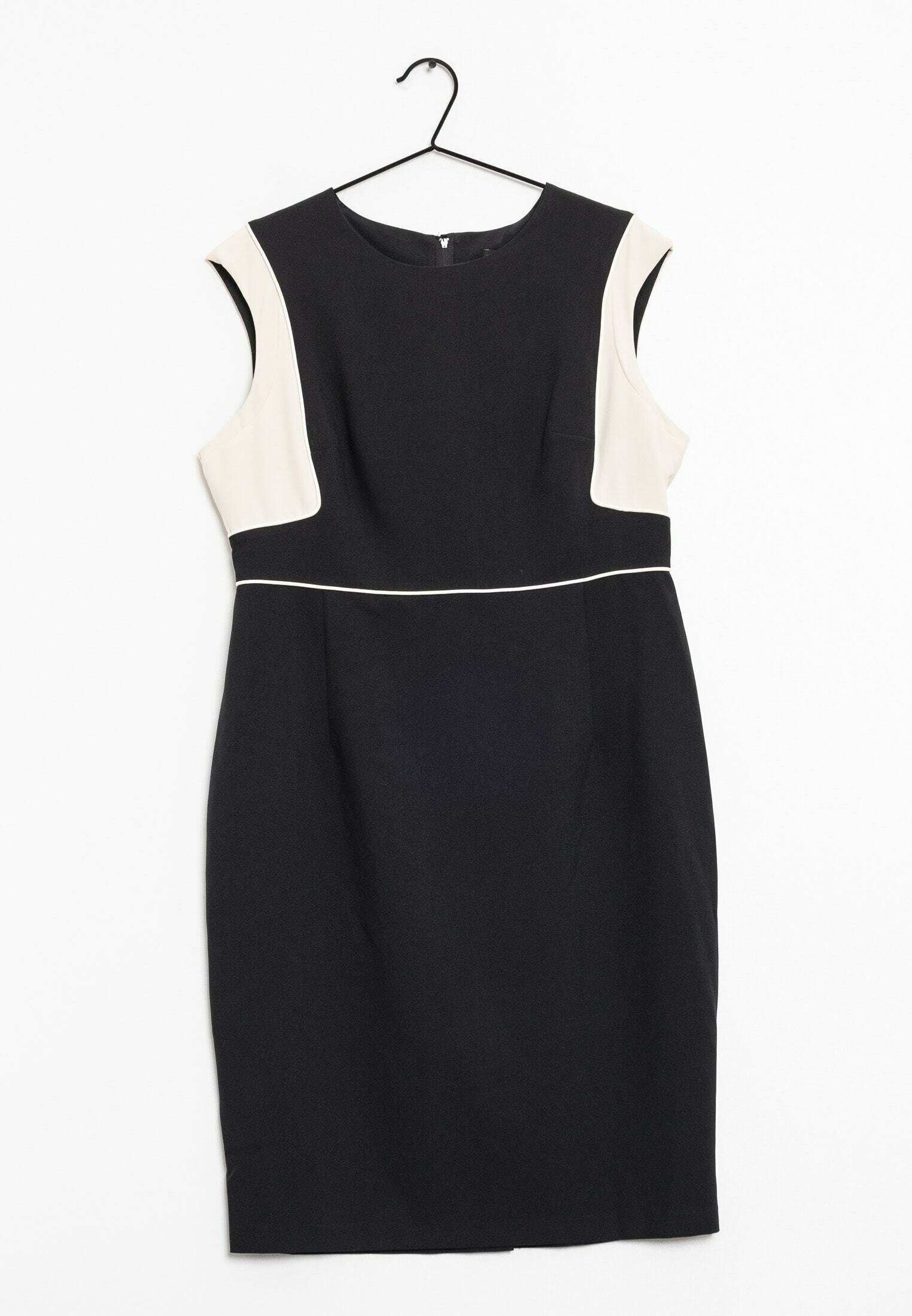 Robe droite habillee noire contraste blanc creme seconde main destockage Dakar