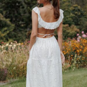 robe-blanche-fente-smockee-femme-enceinte-taille-40-42-dakar