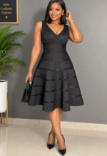 Robe Femme Patineuse Noire Chic Sans Manches – Déstockage 2nd Main (Taille 40-42) | Bambinerie Maternita Dakar