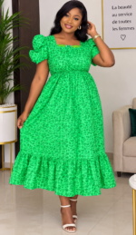 Robe Longue Verte Évasée Neuf Déstockage (T40-42) - Dakar | Maternita