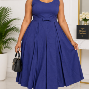 Robe mi-longue plissée bleu roi taille 40-42 déstockage neuf Bambinerie Maternita Dakar