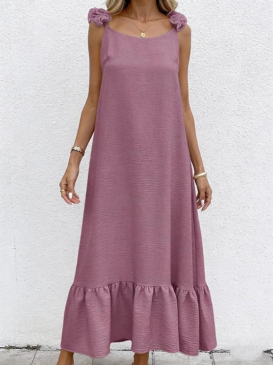 Robe Longue Fluide Dos Nu Vieux Rose (T. 40-42) – Maternita Dakar