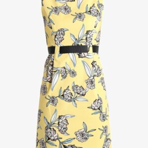 robe-sans-manches-jaune-fleurie-taille-40-42-bambinerie-maternita-dakar