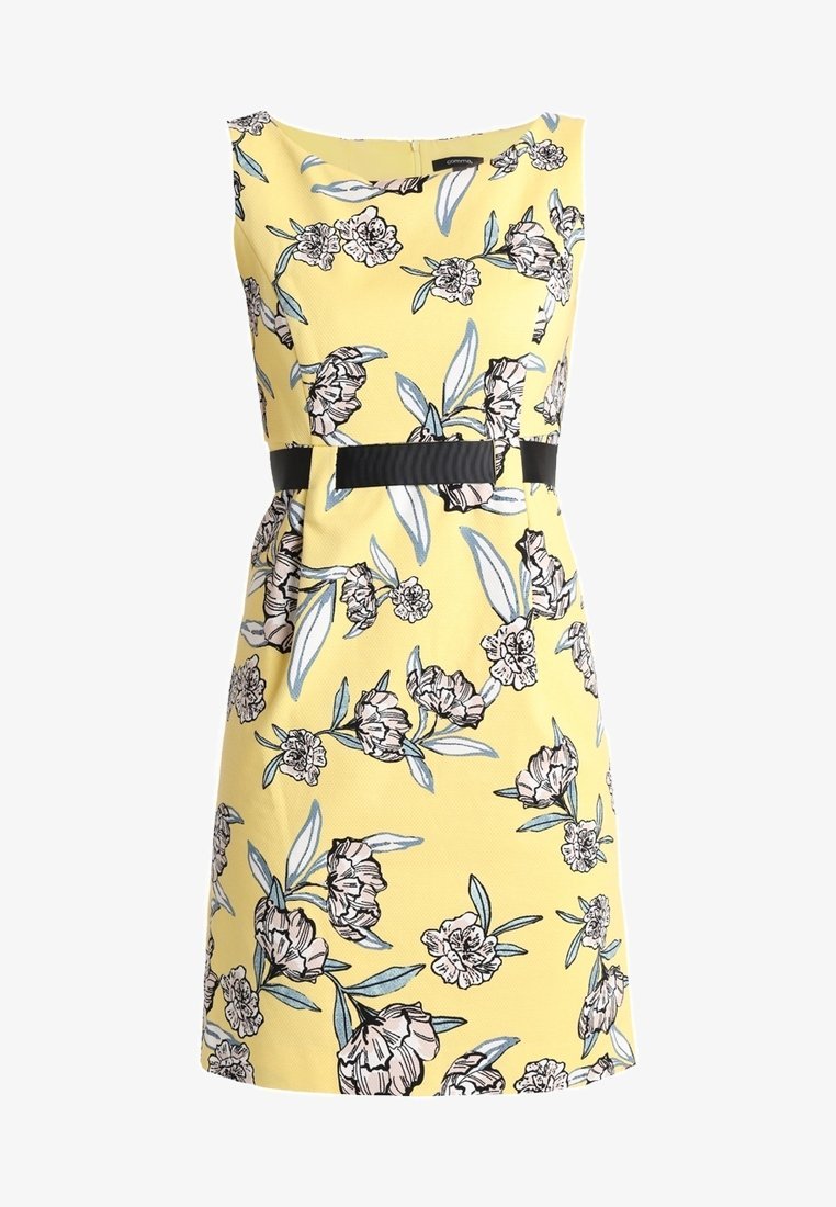 robe-sans-manches-jaune-fleurie-taille-40-42-bambinerie-maternita-dakar