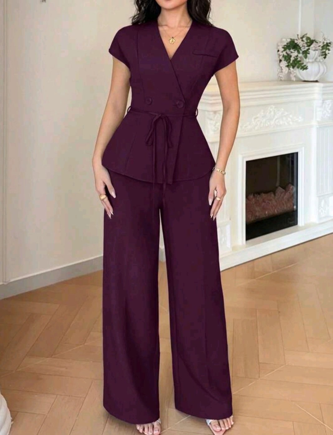 ensemble-tailleur-femme-prune-pantalon-large-bambinerie-maternita-dakar