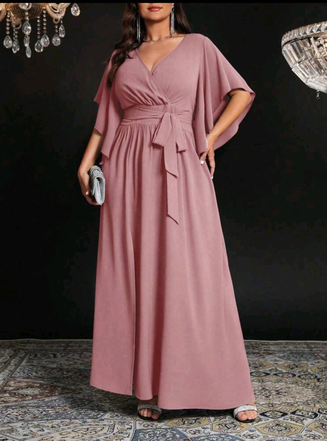 Robe longue fluide vieux rose maternité et cérémonie taille 40-42 Dakar