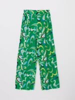 Pantalon fluide femme imprimé abstrait vert et bleu taille 40 déstockage Bambinerie Maternita Dakar