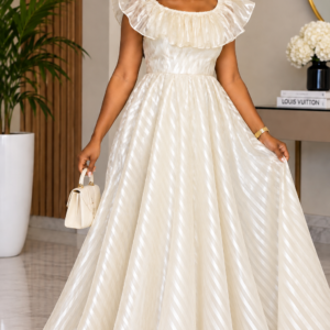 robe-longue-soiree-organza-ivoire-evasee-taille-40-bambinerie-maternita-dakar
