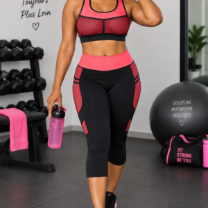 Ensemble de sport femme brassière et legging imprimé tropical multicolore taille 38 40 Bambinerie Maternita Dakar