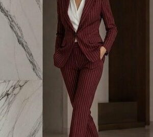 Ensemble Tailleur Femme Bordeaux Rayé Taille 40-42 | Maternita Dakar