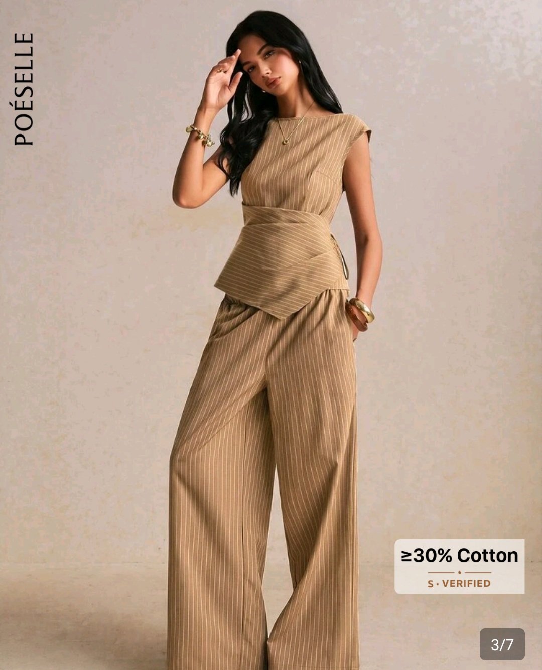 ensemble-femme-pantalon-large-top-asymetrique-raye-camel-dakar