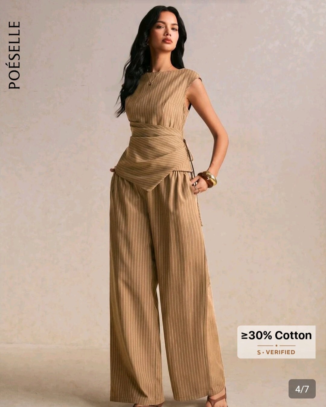 ensemble-femme-pantalon-large-top-asymetrique-raye-camel-dakar