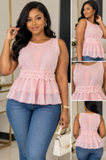 top peplum, blouse rose poudre, destockage dakar, mode femme senegal, maternita dakar, bambinerie dakar, haut chic taille 40, haut chic taille 42