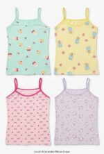 camisole sous-vetement fille en pur coton a bretelles fines motifs colores Bambinerie Maternita Dakar
