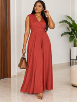 Robe Longue Fluide Terracotta – Bambinerie Maternita Dakar (Taille 40-42) | Déstockage