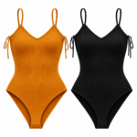 Lot de 2 Bodys Côtelés Ado / Femme (Moutarde & Noir) – Taille S (38) / 15-20ans  | Destockage Dakar