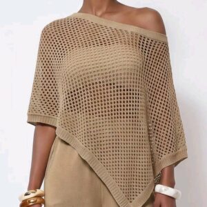 Ensemble femme 2 pieces maille tricot ajouree et pantalon fluide kaki taille 40 42 maternita dakar