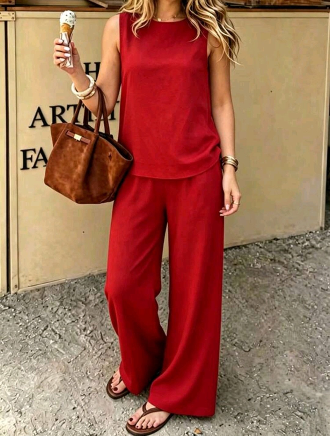 ensemble femme dakar, ensemble 2 pieces rouge, pantalon palazzo senegal, maternita dakar, bambinerie dakar, mode femme taille 40 42