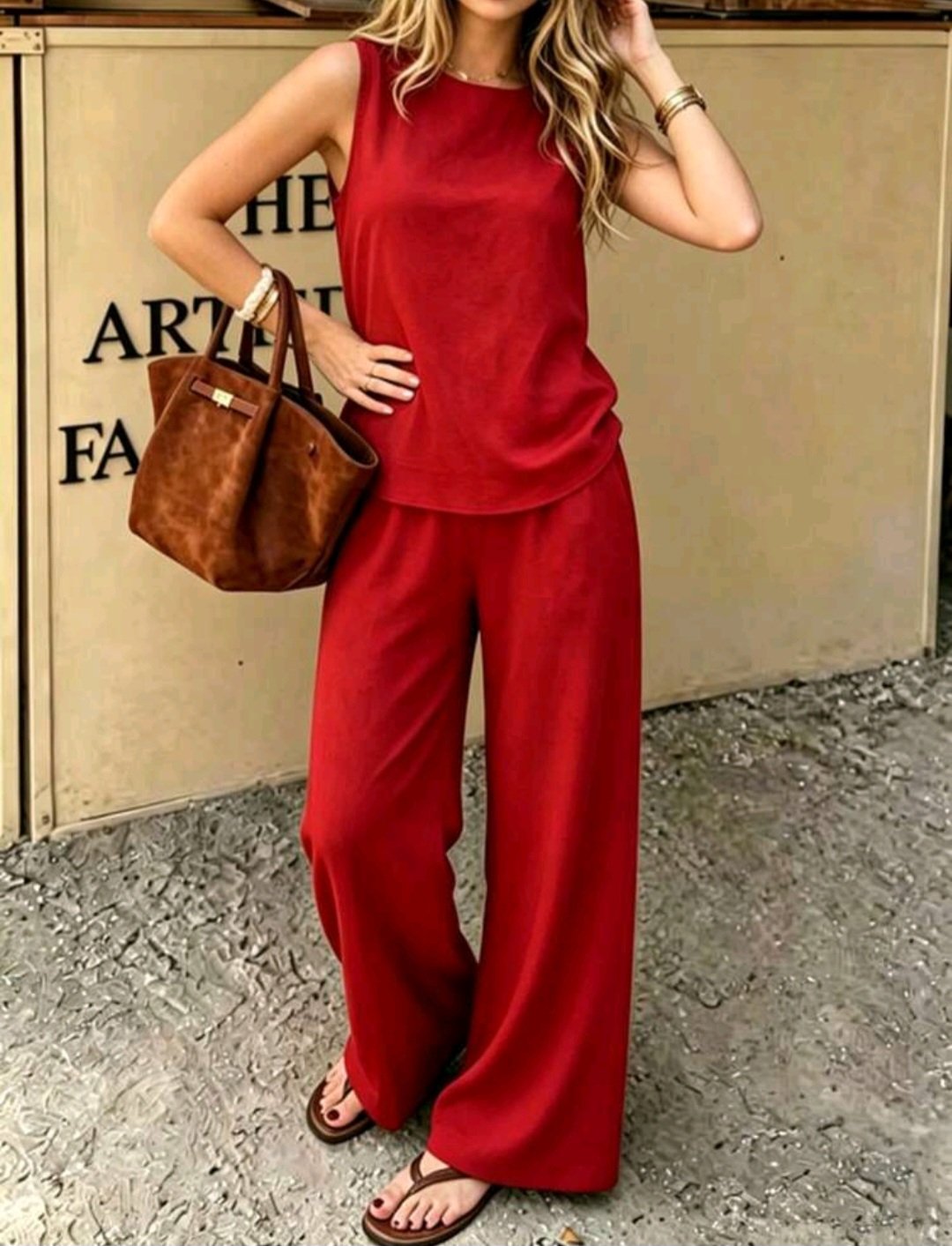 ensemble femme dakar, ensemble 2 pieces rouge, pantalon palazzo senegal, maternita dakar, bambinerie dakar, mode femme taille 40 42